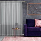 Perdea voal L 300x260 cm, culoare gri, prindere cu rejansa