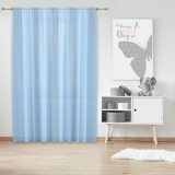 Perdea voal L 300x260 cm, culoare ALBASTRU, prindere cu rejansa