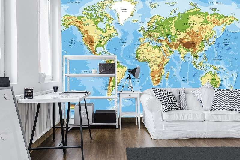 Affiche carte du monde vintage - Pastel Shop