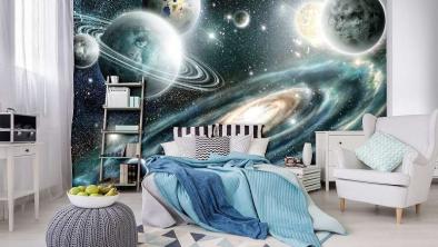 Créer une pièce sur le thème de l'espace avec le papier peint photo de la planète : Conseils et idées