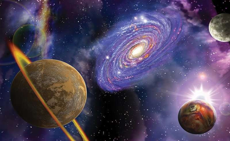 Papier peint - Galaxies et planètes cosmos - C4791