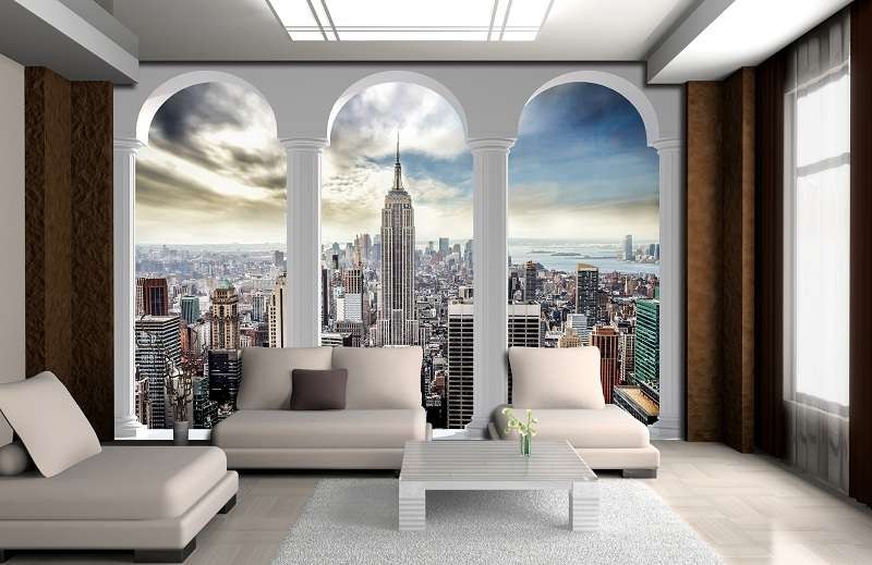 Papier peint 3D de New York pour salon - 2345