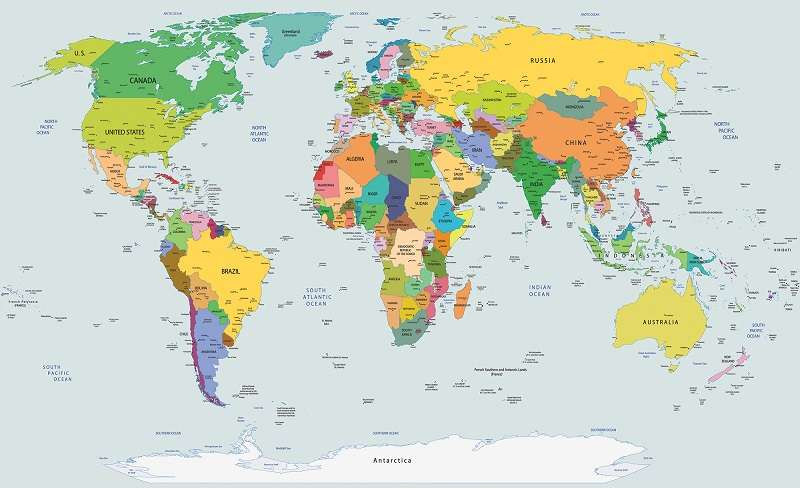 Poster XXL Carte du monde politique mondiale