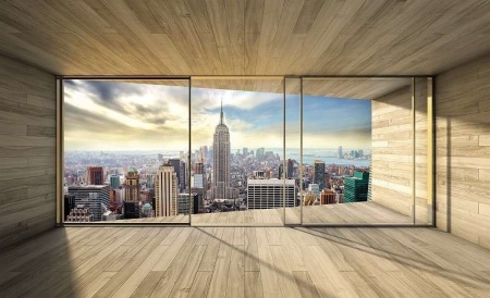 Papier peint 3D pour chambre - Vue de la ville de New York - 3306