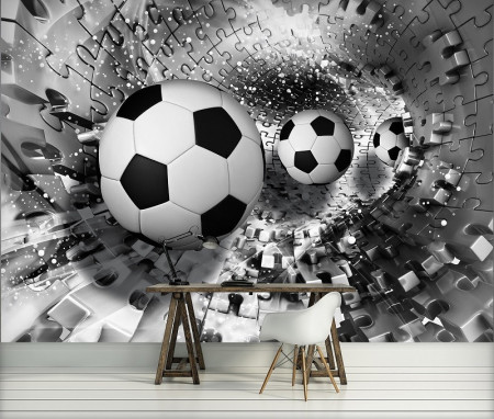Papier peint avec effet 3D - Fan de football - 3382