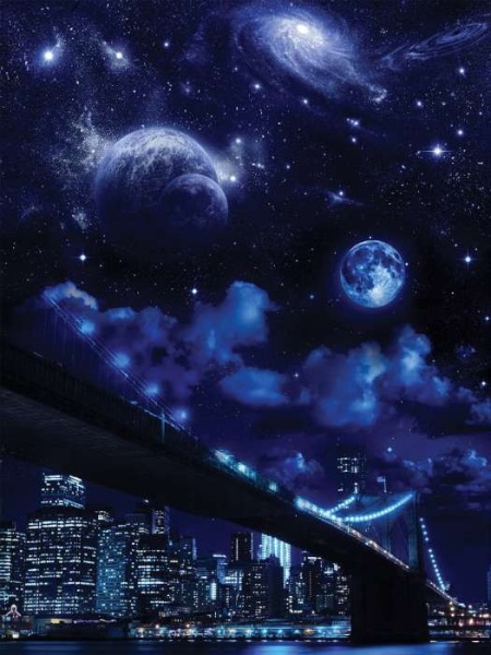 Papier peint - Ciel nocturne sur New York - 10472A