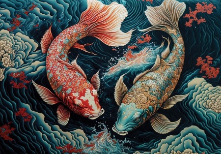 Papier Peint Poisson oriental - 14673