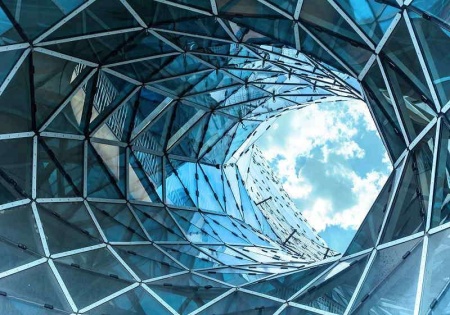 Papier peint - Tunnel de verre futuriste - 12648