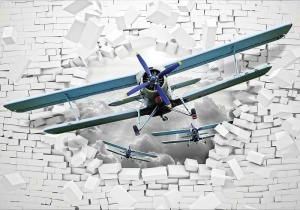 Avions de la Seconde Guerre mondiale brisant le mur - 10407