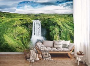 Papier peint - Cascade dans un endroit vert - 12985