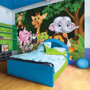 Papier peint pour enfants - Animaux en liesse - 11412
