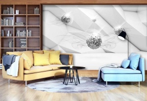 Papier peint artistique avec des formes 3D - 12099