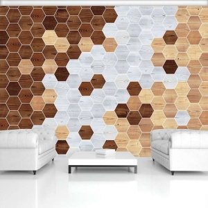Papier peint hexagonal de différentes couleurs - 11202