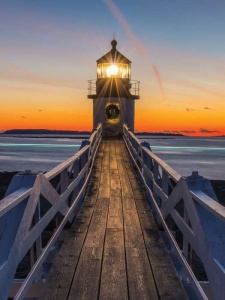 Papier peint pour la chambre - Phare dans le coucher de soleil - 12023A