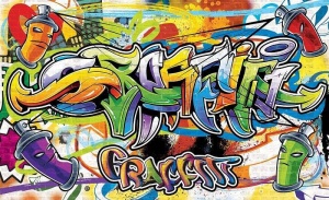 Papier peint style graffiti - 1400