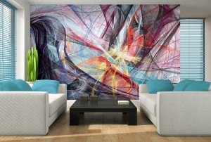 Poster mural - Courbes et couleurs abstraites - 10005