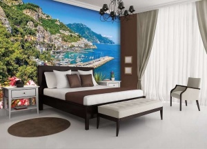 Quai de yacht dans la mer bleue, poster relaxant - 10384