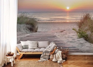 Papier peint - Coucher de soleil sur une plage - 13048