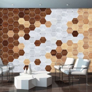 Papier peint hexagonal de différentes couleurs - 11202