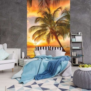 Poster - Coucher de soleil sur une île tropicale paradisiaque - 3393A