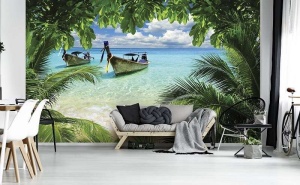 Bateaux de pêcheurs sur une plage tropicale - 225