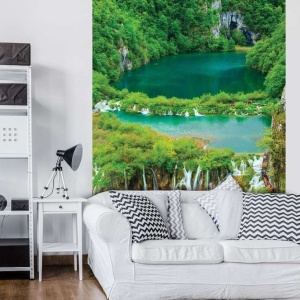 papier peint d'un endroit tropical avec des cascades - 3601A