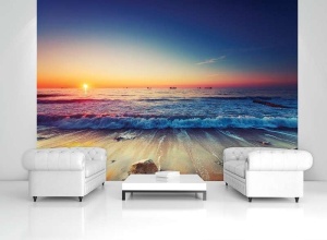Papier peint de Vagues au coucher du soleil - 12623