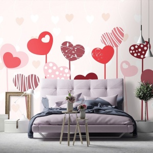 Décoration murale de ballons en forme de coeur - 13118