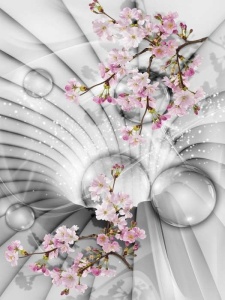 Papier peint d'art - Fleurs et cercles - 10200A
