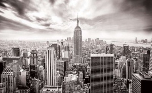 Papier peint en noir et blanc de la ville de New York - 2318