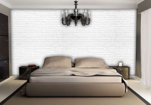 Papier peint imitant un mur de briques blanches - 1782