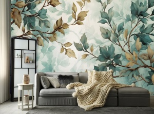Papier Peint Feuilles et branches - 14756