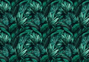 Papier peint Feuilles tropicales vertes - 14528