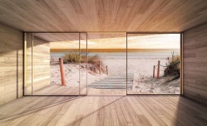Papier peint - Terrasse sur une belle plage de sable - 3290