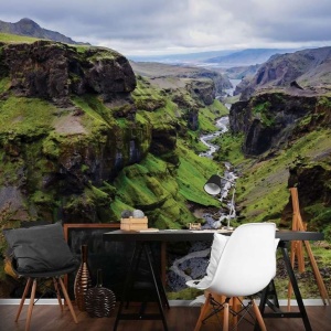 Poster de nature - Canyon vert, collines et rivière - 12618