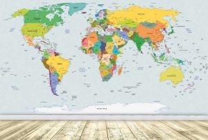 Carte murale du monde politique - C0478