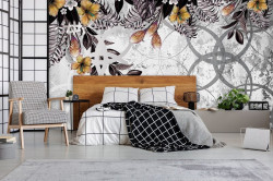 Design mural moderne avec des motifs floraux - 13581