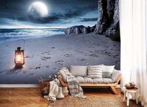 Papier peint - Lampe sur une plage - 13016