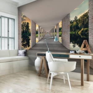 Poster aux accents verts - Couloir au-dessus des eaux - 13660