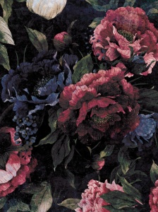 Poster floral tendre avec accents roses - 13534A