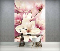 Poster floral tendre avec accents roses - 3505A