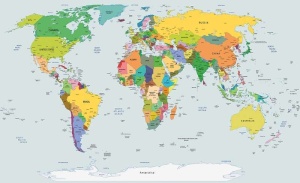 Carte murale du monde politique - C0478