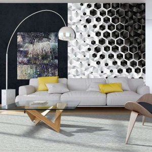 Papier peint minimaliste en noir et blanc - 10685A