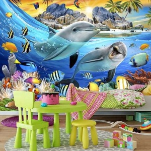 Papier peint pour enfant de vie sous-marine - 12850