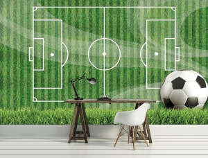 Papier peint pour enfants - Terrain de football - 3387