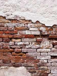 Mur de briques fissurées, décor de bardage tombant - 10182A