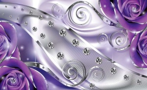 Papier peint avec accents roses - vagues laiteuses -2497