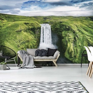 Papier peint - Cascade dans un endroit vert - 12985