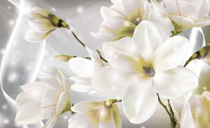 Papier peint floral tendre - 3508
