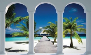 Passerelle vers la plage tropicale - 2360
